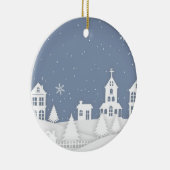 Weihnachtskirchenlandschaft Keramik Ornament (Rechts)