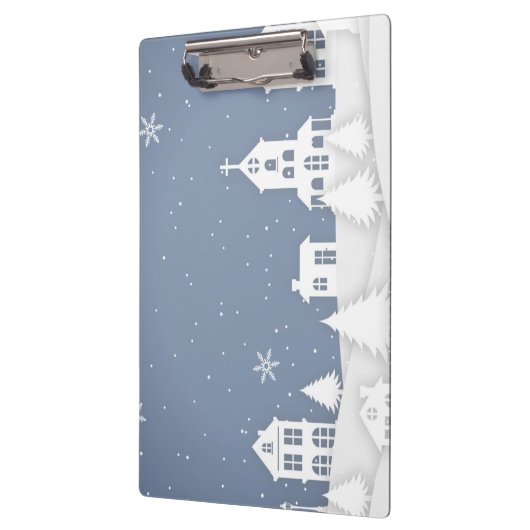 Weihnachtskirchenlandschaft Klemmbrett (Links)