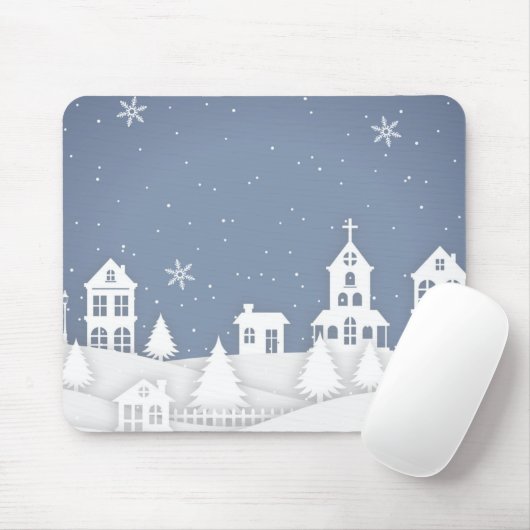 Weihnachtskirchenlandschaft Mousepad (Mit Mouse)