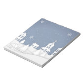 Weihnachtskirchenlandschaft Notizblock (Rotiert)