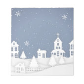 Weihnachtskirchenlandschaft Notizblock (Vorderseite)