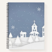 Weihnachtskirchenlandschaft Notizblock (Vorderseite)
