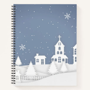 Weihnachtskirchenlandschaft Notizblock