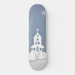 Weihnachtskirchenlandschaft Skateboard