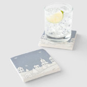 Weihnachtskirchenlandschaft Steinuntersetzer (Seitenansicht)