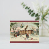 Weihnachtskirchenparissonder in der Morgenmesse Feiertagspostkarte (Stehend Vorderseite)