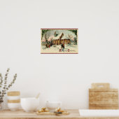 Weihnachtskirchenparissonder in der Morgenmesse Poster (Küche)