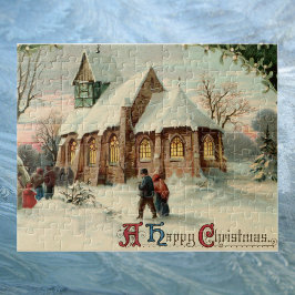 Weihnachtskirchenparissonder in der Morgenmesse Puzzle