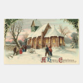 Weihnachtskirchenparissonder in der Morgenmesse Rechteckiger Aufkleber (Vorderseite)