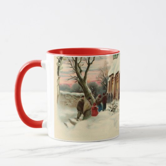 Weihnachtskirchenparissonder in der Morgenmesse Tasse (Links)