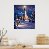 Weihnachtskirchenposter Poster (Küche)
