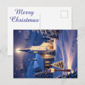 Weihnachtskirchenpostkarte Feiertagspostkarte (Vorne/Hinten)