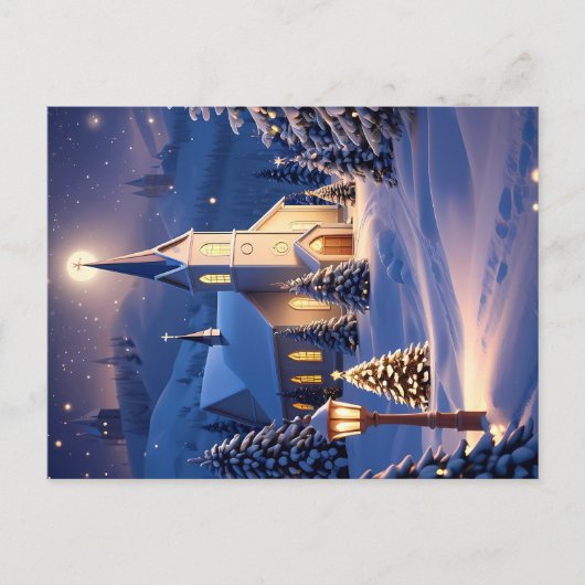 Weihnachtskirchenpostkarte Feiertagspostkarte (Vorderseite)