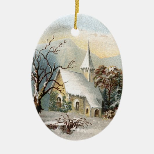 Weihnachtskirchenschmuck Keramikornament (Vorne)