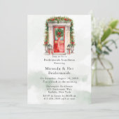 Weihnachtskirchentor Winter Bridesmaids Mittagesse Einladung (Stehend Vorderseite)