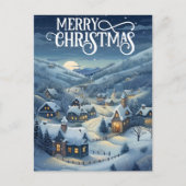 Weihnachtskirchsszene hinzufügen Botschaft Feiertagspostkarte (Vorderseite)