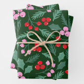 Weihnachtskirsche nahtloses Muster Geschenkpapier Set (Beispiel)