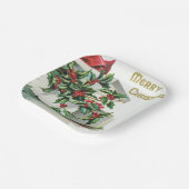 Weihnachtskirsche Vintage Kunst mit Wünschen Pappteller (Gewinkelt)