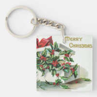 Weihnachtskirsche Vintage Kunst mit Wünschen