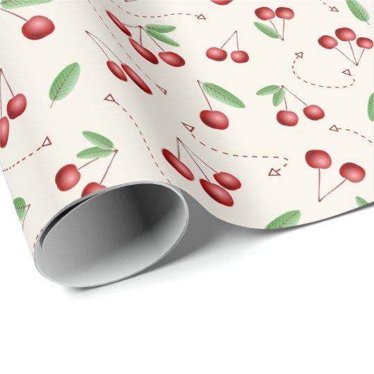 Weihnachtskirschen mit Drehung Geschenkpapier (Rolleneckpunkt)