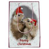 Weihnachtskiss Medium Geschenktasche Mittlere Geschenktüte (Rückseite)