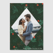 Weihnachtskiss Mistletoe Couple Foto Magnet Card (Vorderseite)