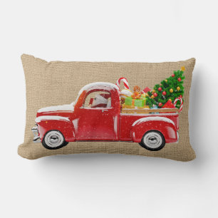 Weihnachtskissen mit dem Weihnachtsmann, Truck Lendenkissen