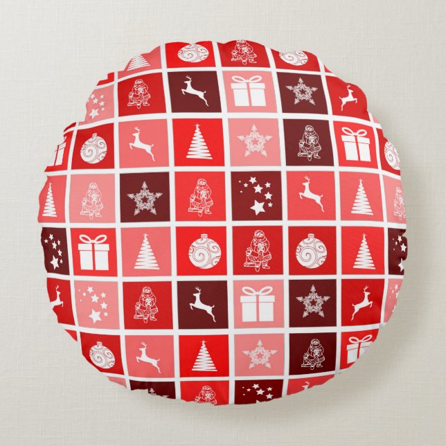 Weihnachtskissen Rundes Kissen (Vorderseite)