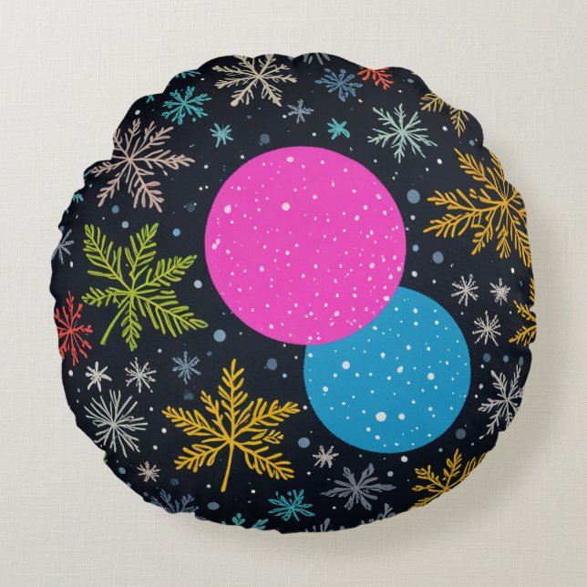 Weihnachtskissen Rundes Kissen (Vorderseite)