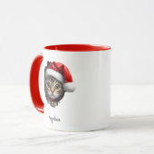 Weihnachtskiste mit Weihnachtsmannmütze nach Maß Tasse (Vorderseite Links)