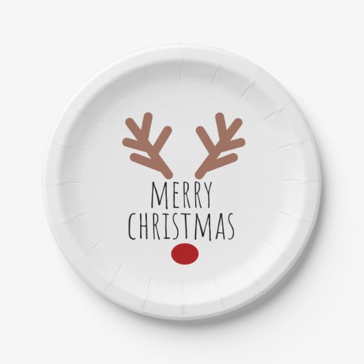 Weihnachtskiste Reindeer Antlers Pappteller (Vorderseite)