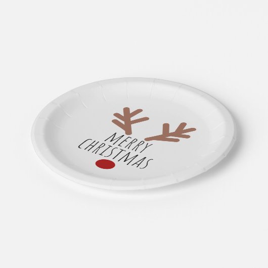 Weihnachtskiste Reindeer Antlers Pappteller (Schrägansicht)