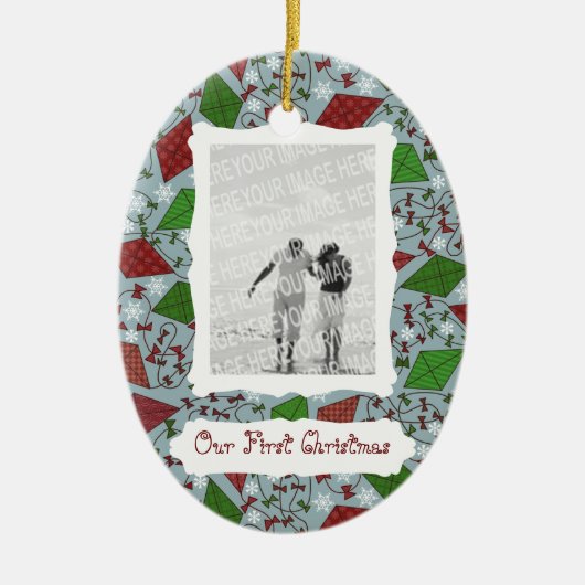 Weihnachtskites, Foto-Ornament Keramik Ornament (Vorne)