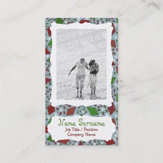 Weihnachtskites, Foto Visitenkartenvorlage Visitenkarte (Vorderseite)