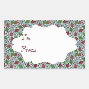 Weihnachtskites, Geschenksticker Rechteckiger Aufkleber
