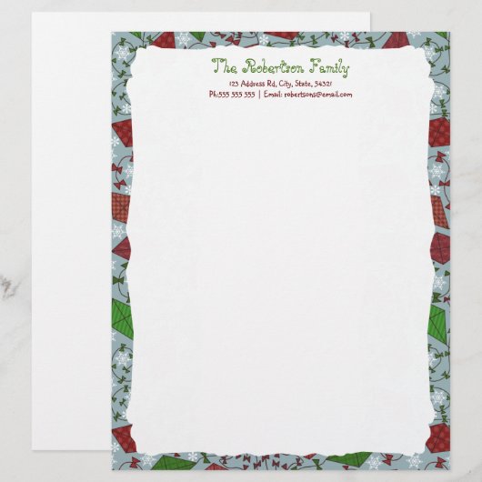 Weihnachtskites, personalisierter Briefkopf (Vorne/Hinten)