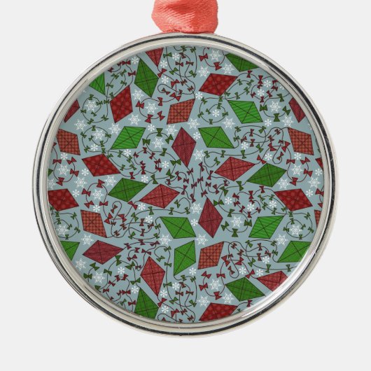 Weihnachtskites, Premium-Ornament Silbernes Ornament (Vorne)