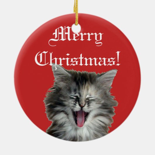 Weihnachtskitschige Rot-Ornament Keramik Ornament (Hinten)