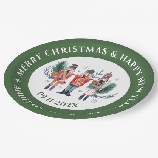 Weihnachtskitschigkeit Pappteller (Schrägansicht)