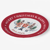 Weihnachtskitschigkeit rote Grenze Pappteller (Schrägansicht)