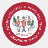 Weihnachtskitschigkeit rote Grenze Runder Aufkleber (Vorderseite)