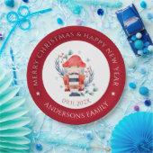 Weihnachtskitschigkeit rotes Grenzpapier Pappteller (Party)