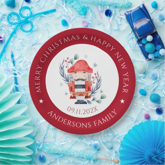 Weihnachtskitschigkeit rotes Grenzpapier Pappteller (Party)