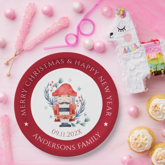 Weihnachtskitschigkeit rotes Grenzpapier Pappteller (Party)