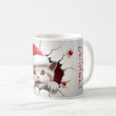 Weihnachtskitt mit Santa-Kappe Kaffeetasse (VorderseiteRechts)