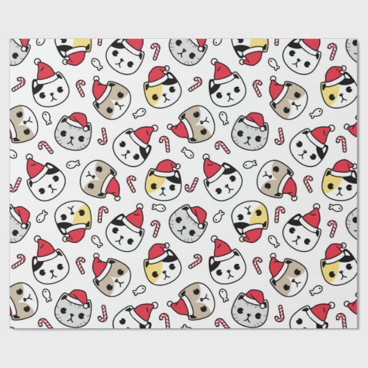 Weihnachtskitt und Candy Canes Muster Geschenkpapier (Flach)