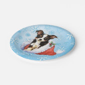 Weihnachtskittel Chihuahua Papierplatte Pappteller (Schrägansicht)