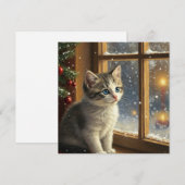 Weihnachtskitten am Fenster  Feiertagskarte (Vorne/Hinten)