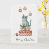 Weihnachtskitten auf Geschenkboxen-Karte Karte (Gelbe Blume)