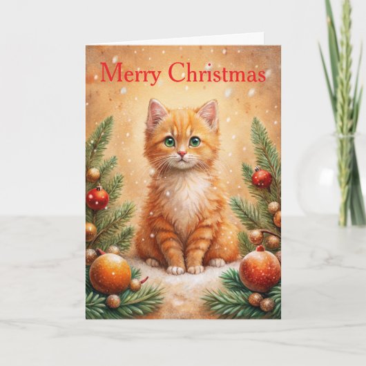 Weihnachtskitten Feiertagskarte (Vorderseite)